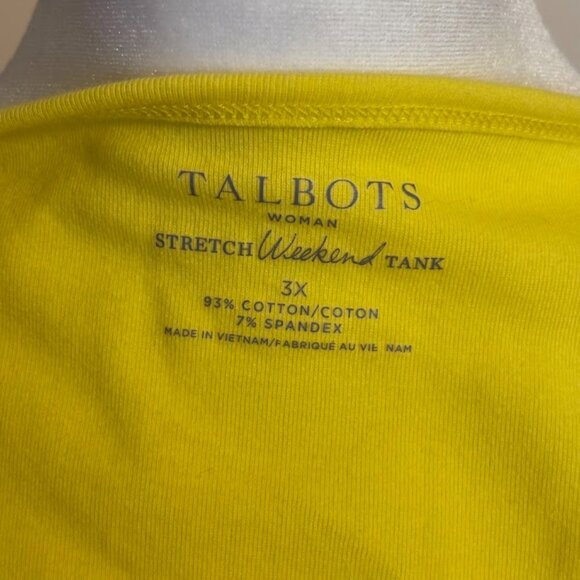 NWOT TALBOTS Yellow Color Stretch Weekend Tank Top (93% Cotton/7% Spandex) - 3x - Picture 2 of 16